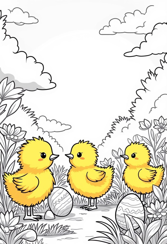 18 Cute Spring Animal Coloring Pages That Will Make You Smile (Don't Miss #7!) - 5. Sweet Chicks