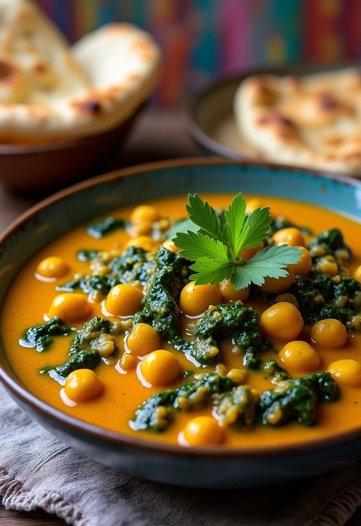 18 One-Pot Dinner Recipes That Will Change Your Life (Goodbye, Dishes!) - 9. One-Pot Curry Chickpeas and Spinach