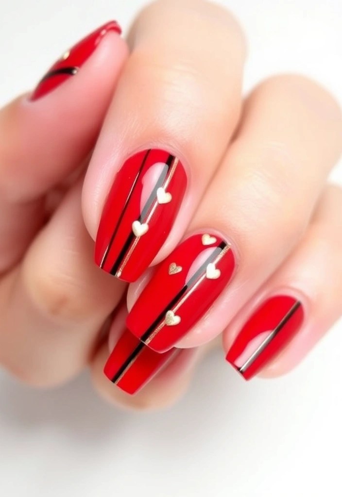 20 Stunning Valentine's Day Nails That’ll Make You Fall in Love (You Won't Believe #10!) - 13. Love Stripes