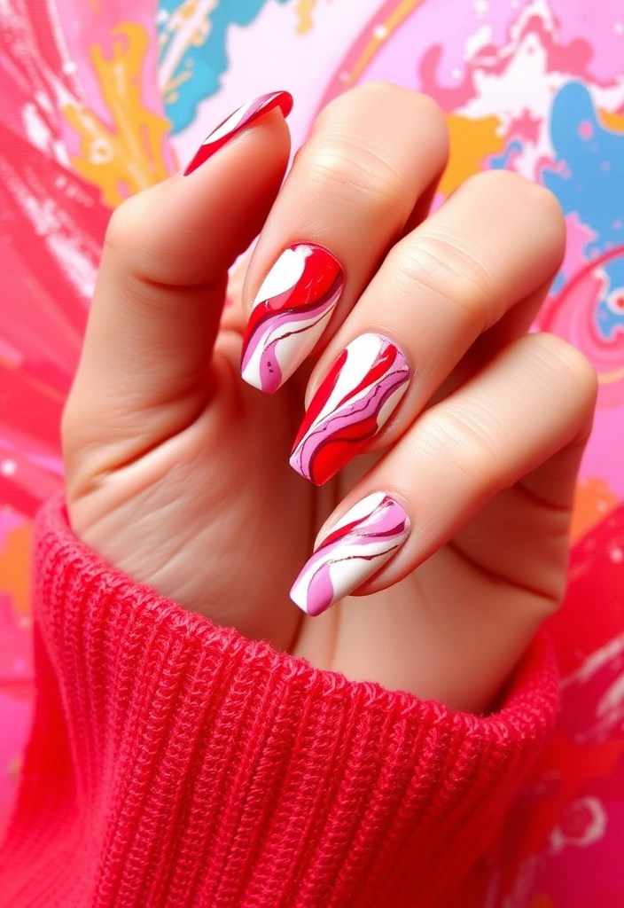 20 Stunning Valentine's Day Nails That’ll Make You Fall in Love (You Won't Believe #10!) - 17. Abstract Love