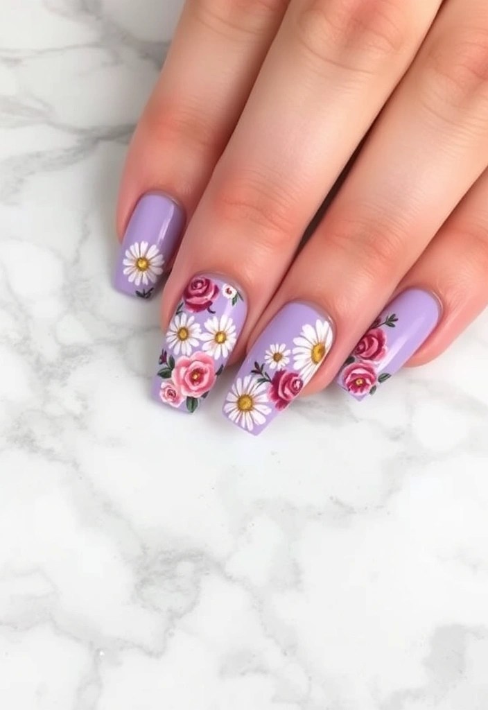 20 Stunning Valentine's Day Nails That’ll Make You Fall in Love (You Won't Believe #10!) - 3. Floral Fantasy