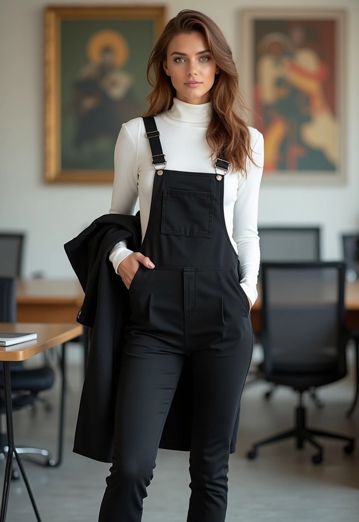 21 Professional Winter Work Outfits That'll Make You the Office Style Star! - 10. Stylish Overalls