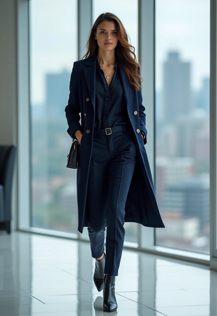 21 Professional Winter Work Outfits That'll Make You the Office Style Star! - 11. Structured Midi Coat