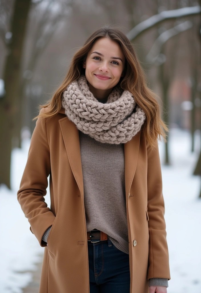 21 Professional Winter Work Outfits That'll Make You the Office Style Star! - 14. Warm Scarves and Accessories