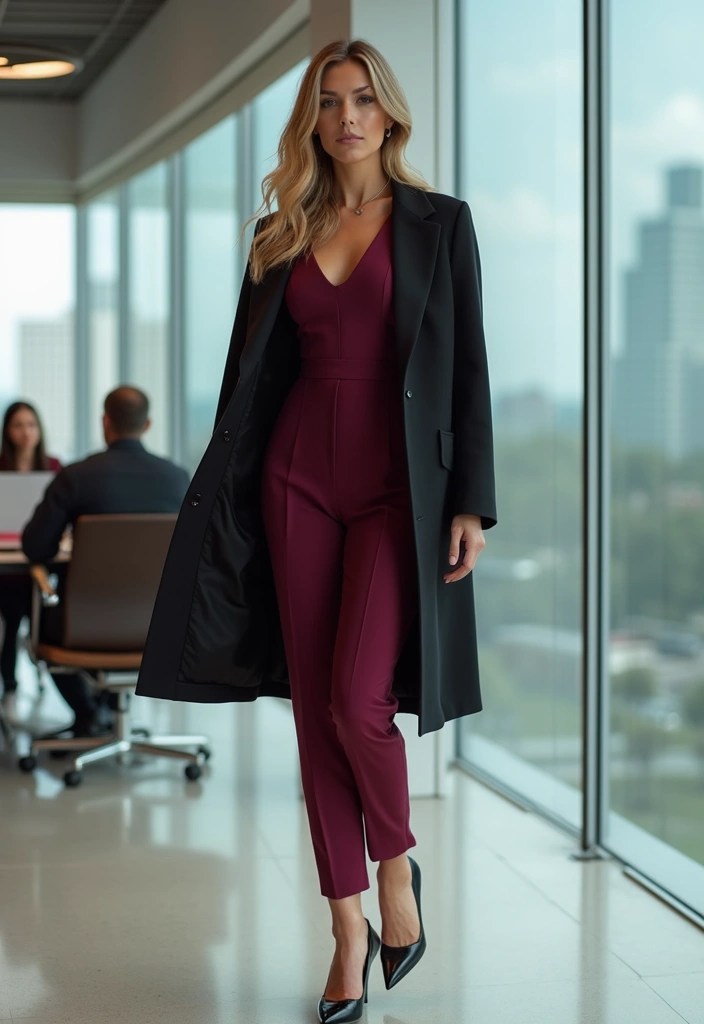 21 Professional Winter Work Outfits That'll Make You the Office Style Star! - 5. Chic Jumpsuit