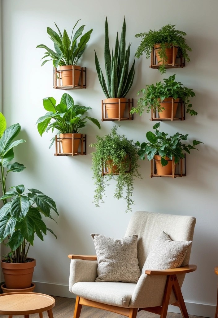 21 Stunning DIY Living Room Ideas That Will Transform Your Space on a Budget! - 18. Wall-Mounted Plants