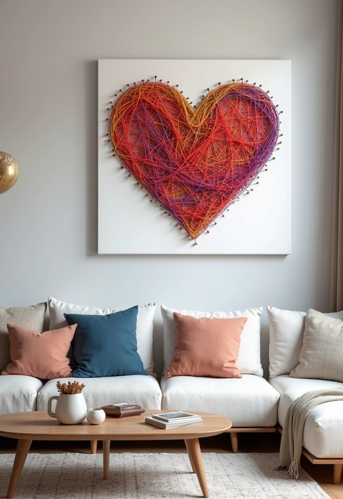 21 Stunning DIY Wall Art Projects That'll Elevate Your Home Aesthetic (You’ll Want to Try #12!) - 7. Canvas Art with String
