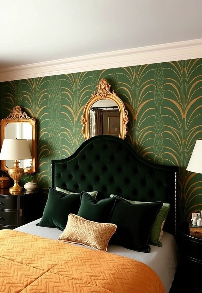 21 Stunning Modern Bedroom Designs That Will Transform Your Space (You Won't Believe #15!) - 10. Art Deco Elegance