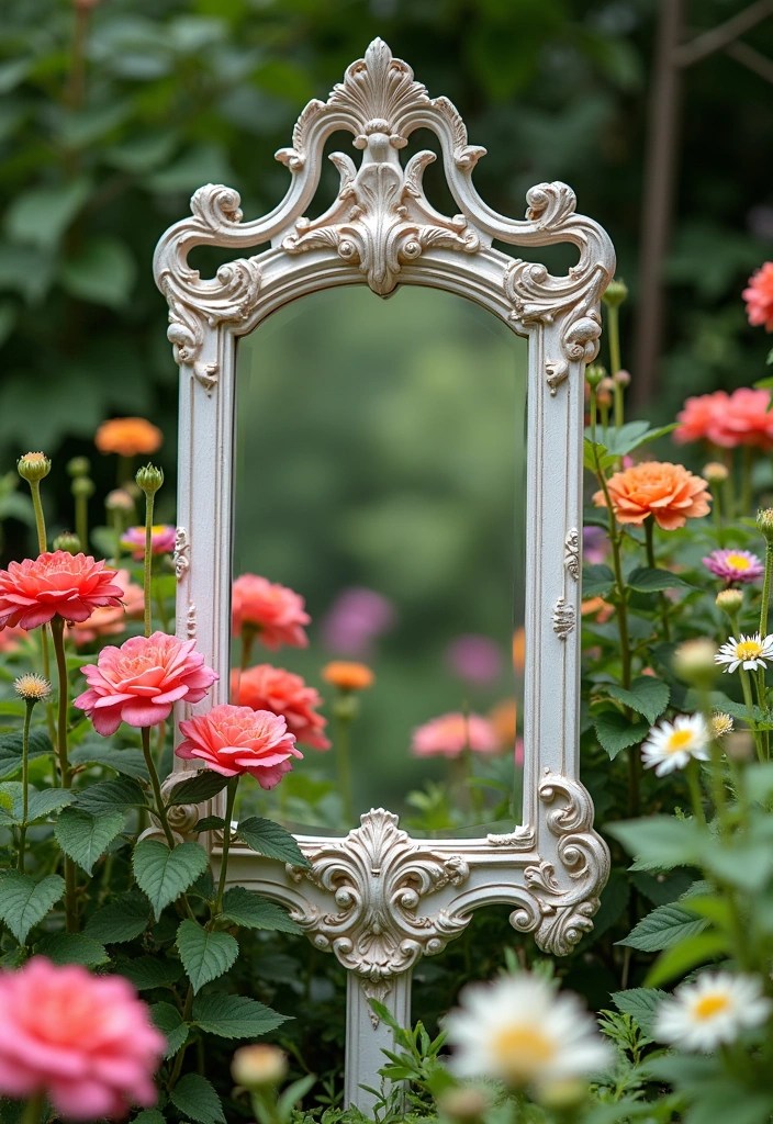 22 Charming DIY Garden Decor Projects That'll Make Your Outdoors Shine! - 12. Garden Mirror