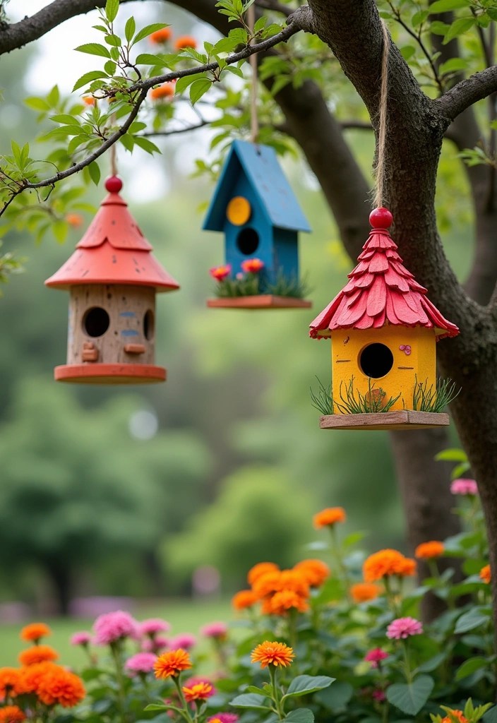 22 Charming DIY Garden Decor Projects That'll Make Your Outdoors Shine! - 6. Charming Birdhouses