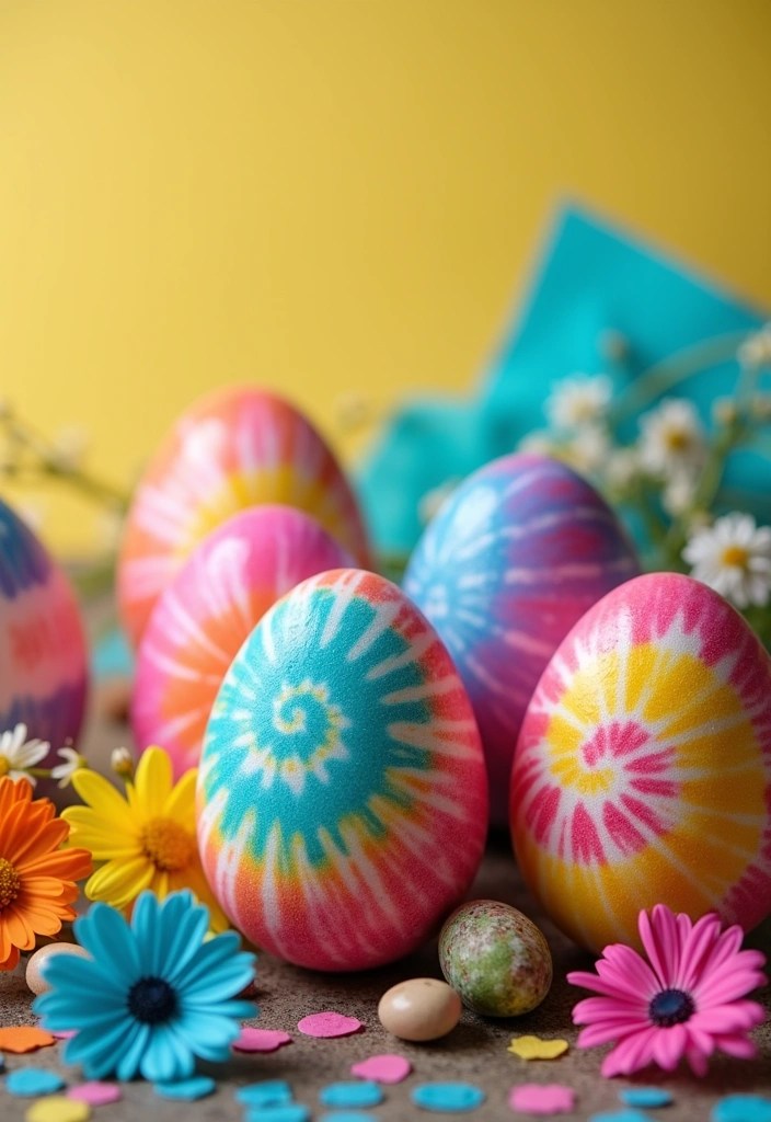 22 Creative Easter Egg Decor Ideas That Will Blow Your Mind (You’ll Want to Try #11!) - 11. Tie-Dye Eggs