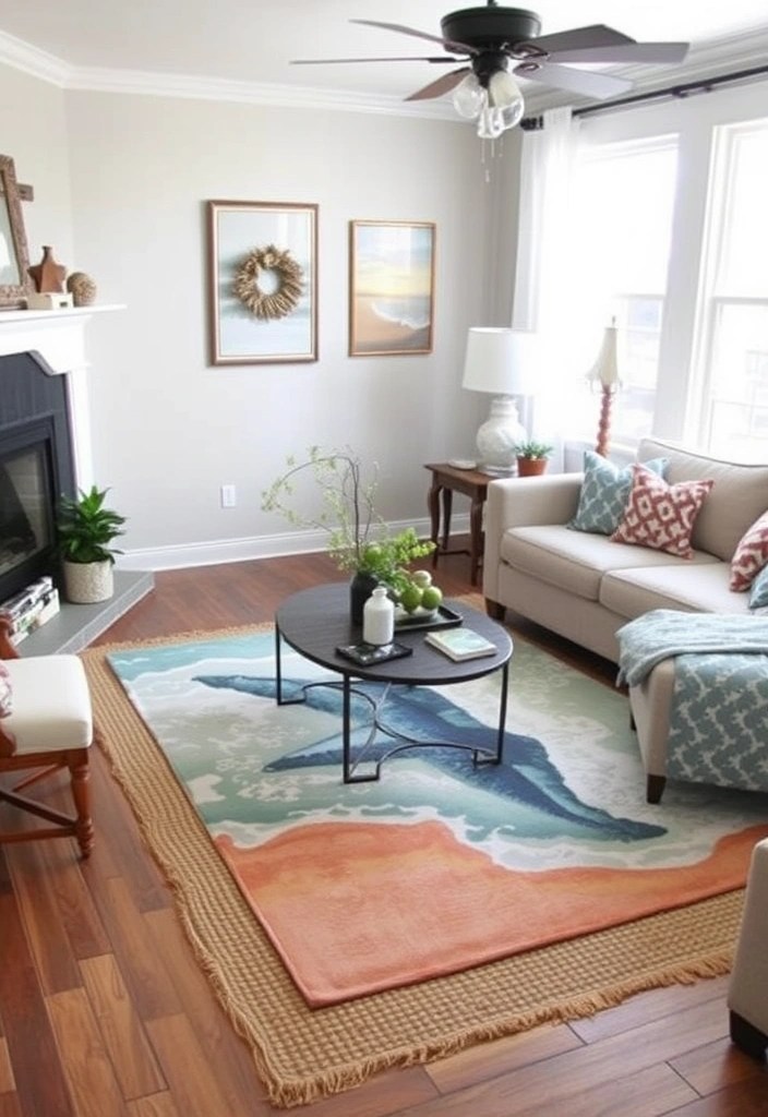 25 Stunning Beach Decor Ideas That’ll Transform Your Home into a Coastal Paradise! - 9. Coastal Rugs