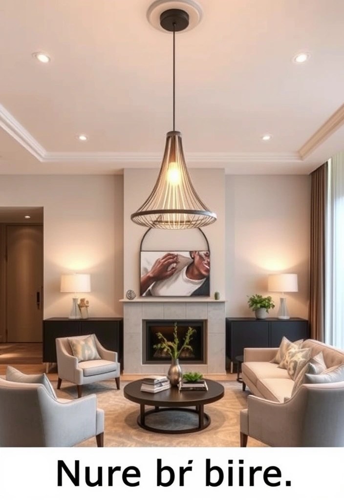 25 Stunning DIY Living Room Aesthetic Ideas That Will Make You Wish You Started Sooner! - 10. Add a Statement Light Fixture