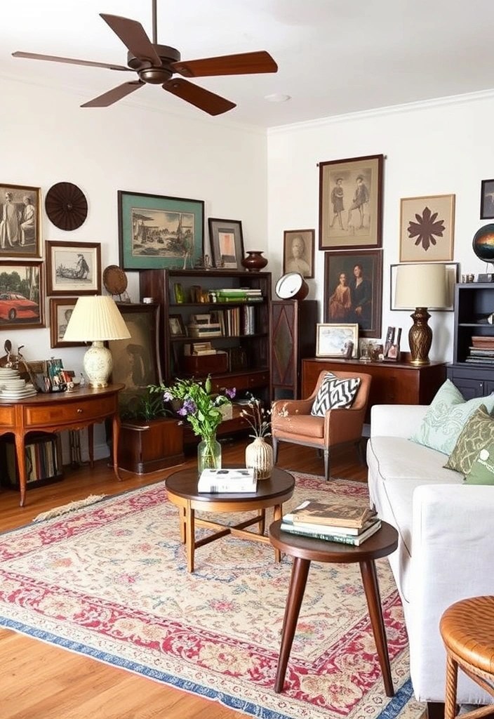 25 Stunning DIY Living Room Aesthetic Ideas That Will Make You Wish You Started Sooner! - 12. Incorporate Vintage Finds
