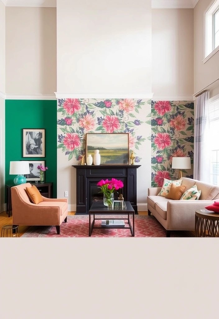 25 Stunning DIY Living Room Aesthetic Ideas That Will Make You Wish You Started Sooner! - 18. Add a Pop of Color with Accent Walls