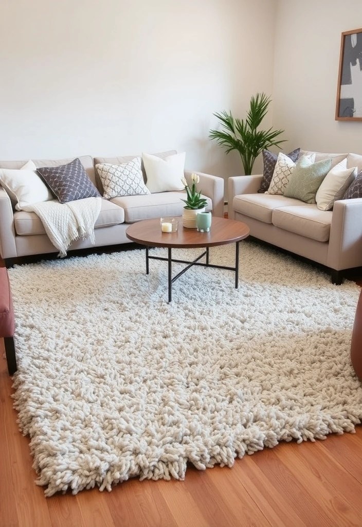 25 Stunning DIY Living Room Aesthetic Ideas That Will Make You Wish You Started Sooner! - 5. Use Textured Rugs