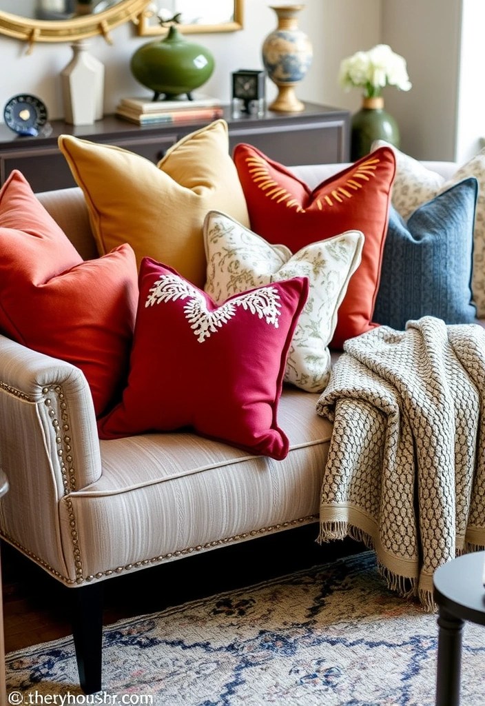 25 Stunning DIY Living Room Aesthetic Ideas That Will Make You Wish You Started Sooner! - 6. Personalize with Throw Pillows