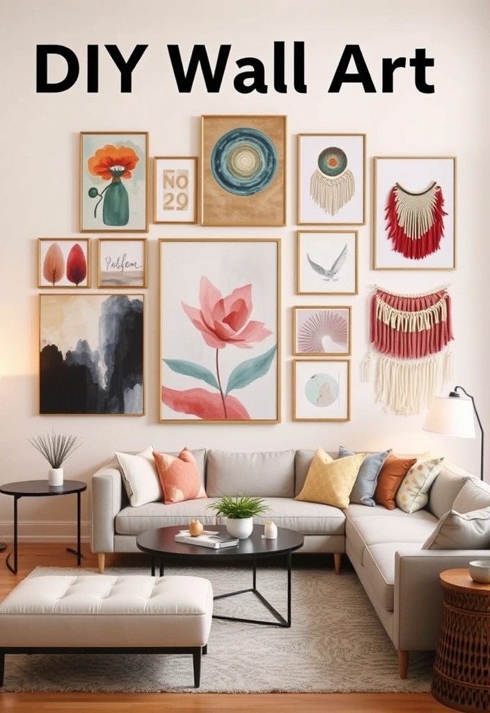 25 Stunning DIY Living Room Aesthetic Ideas That Will Make You Wish You Started Sooner! - 8. Make Your Own Wall Art