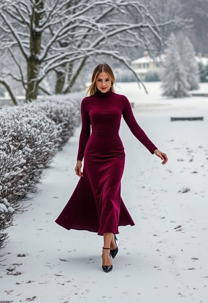 25 Stunning Winter Fashion Ideas That'll Keep You Cozy and Chic (Wait Until You See #15!) - 10. Elegant Midi Dresses