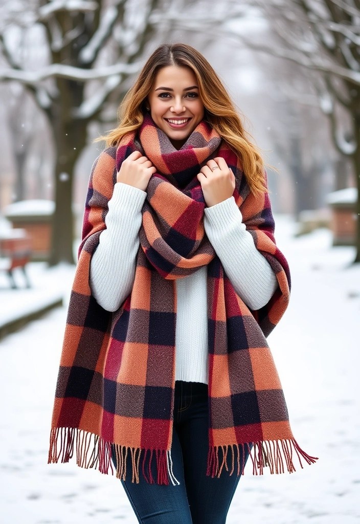 25 Stunning Winter Fashion Ideas That'll Keep You Cozy and Chic (Wait Until You See #15!) - 5. Cozy Plaid Scarf