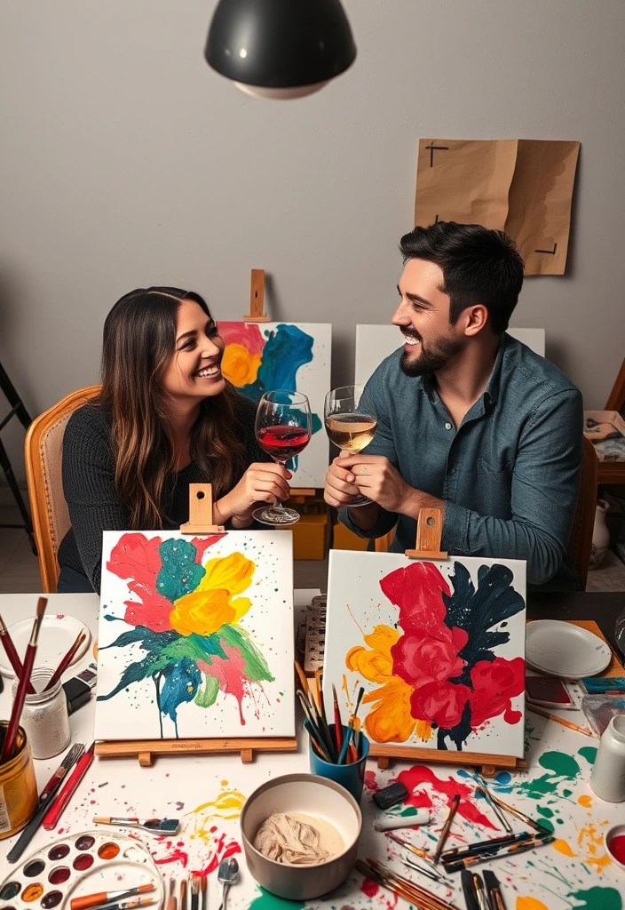 27 Unforgettable Date Night Ideas That Will Ignite Your Romance (You Won't Believe #15!) - 5. DIY Wine and Paint Night