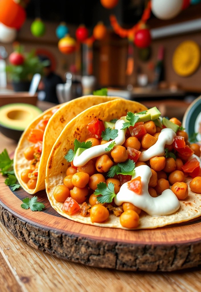 9 Flavorful Vegetarian Date Night Recipes That Even Meat Lovers Will Adore! - 5. Spicy Chickpea Tacos with Avocado Crema