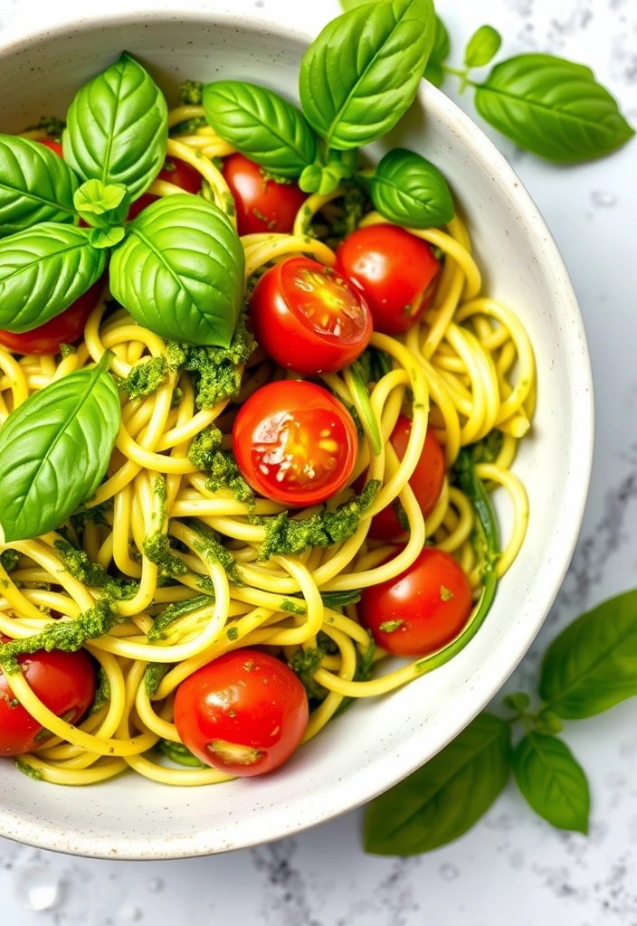 9 Flavorful Vegetarian Date Night Recipes That Even Meat Lovers Will Adore! - 6. Zucchini Noodles with Pesto and Cherry Tomatoes
