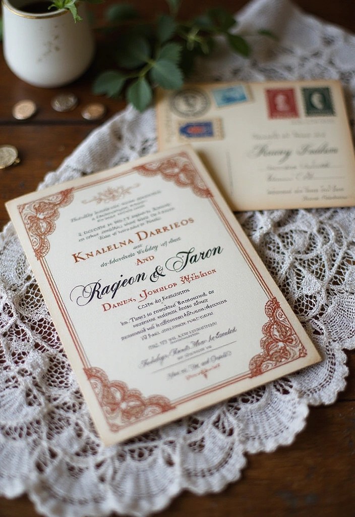 10 Wedding Invitation Trends You Need to Know About for 2024 (Prepare to Be Inspired!) - 5. Vintage and Retro Styles