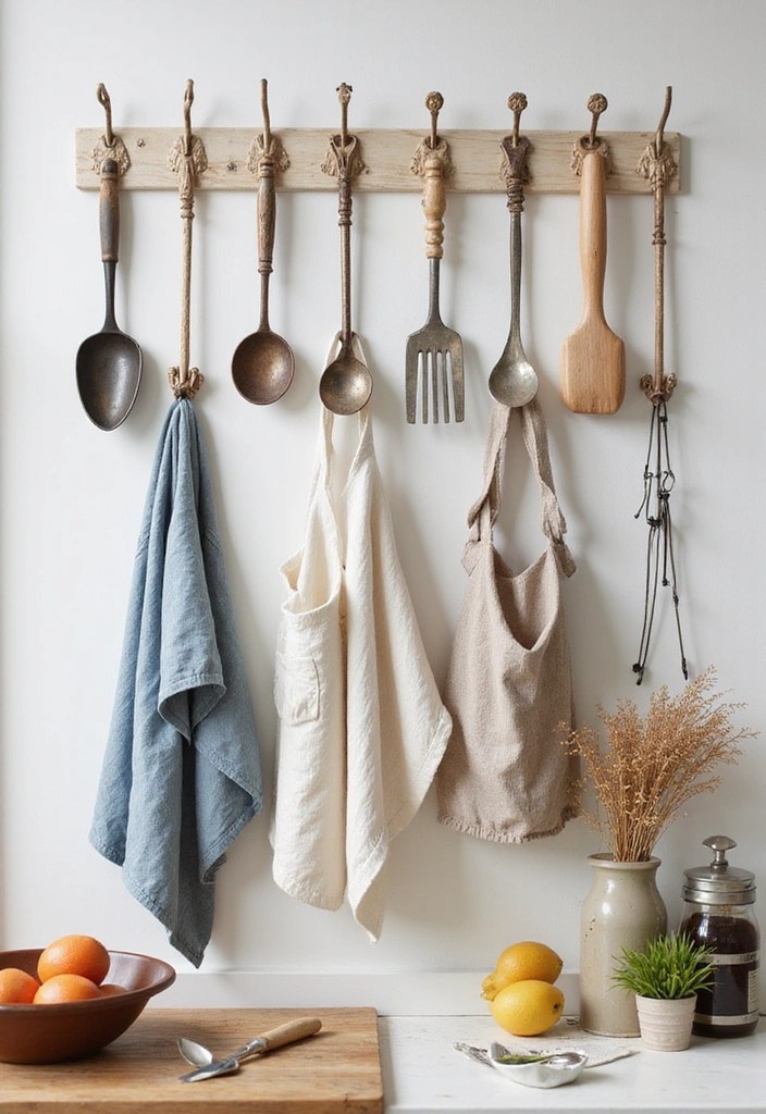 13 Modern Kitchen Organization Hacks That'll Transform Your Space Instantly! - 10. Decorative Wall Hooks for Utensils