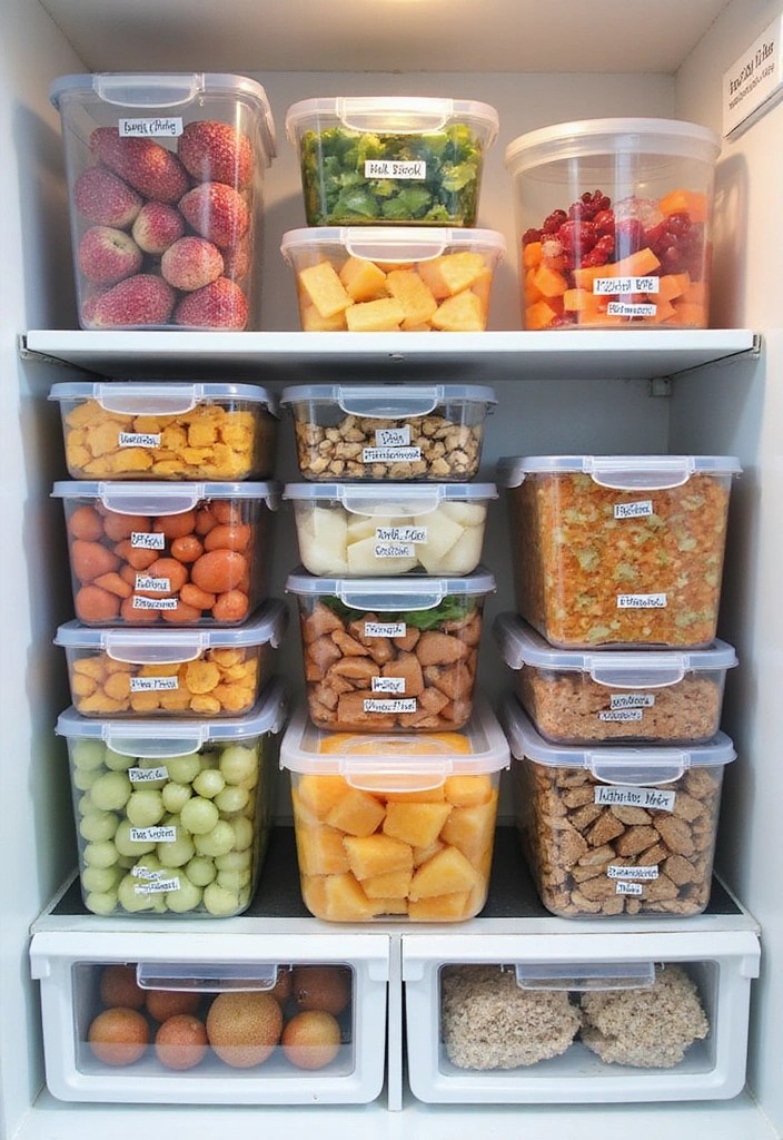 13 Modern Kitchen Organization Hacks That'll Transform Your Space Instantly! - 7. Clear Containers for Freezer Organization