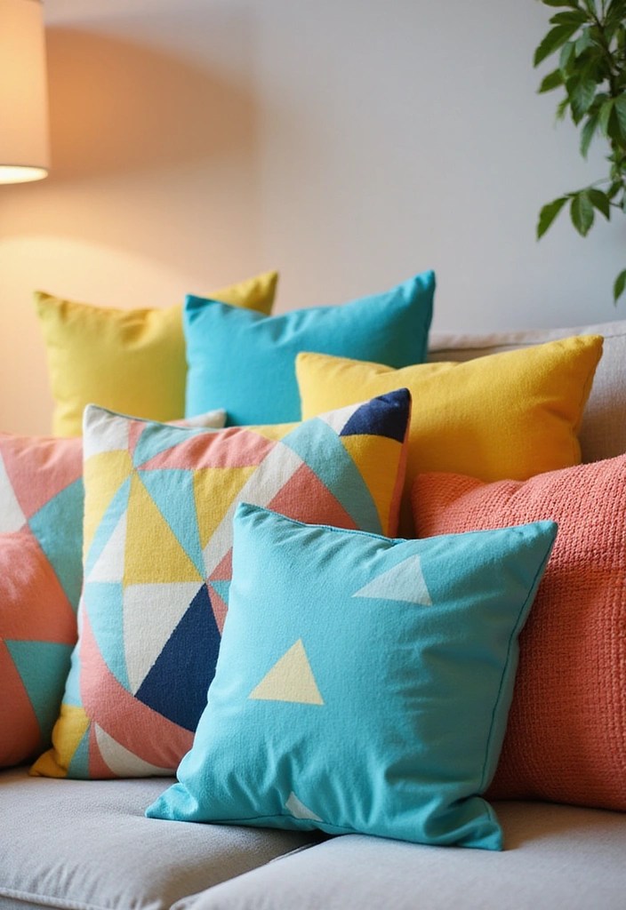 15 Colorful Throw Pillows That Will Instantly Brighten Your Living Space! - 1. Bold Geometric Designs