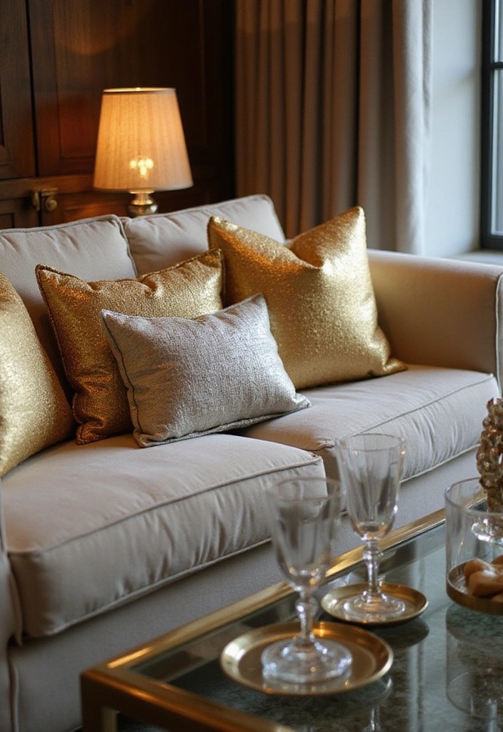 15 Colorful Throw Pillows That Will Instantly Brighten Your Living Space! - 13. Luxe Metallic Accents