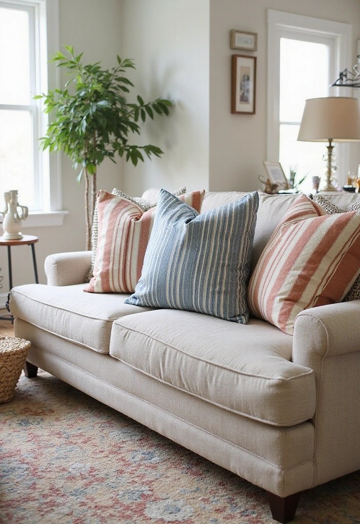 15 Colorful Throw Pillows That Will Instantly Brighten Your Living Space! - 14. Classic Stripe Patterns