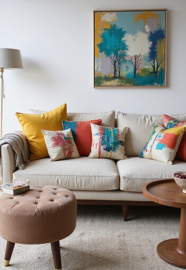 15 Colorful Throw Pillows That Will Instantly Brighten Your Living Space! - 5. Artistic Prints