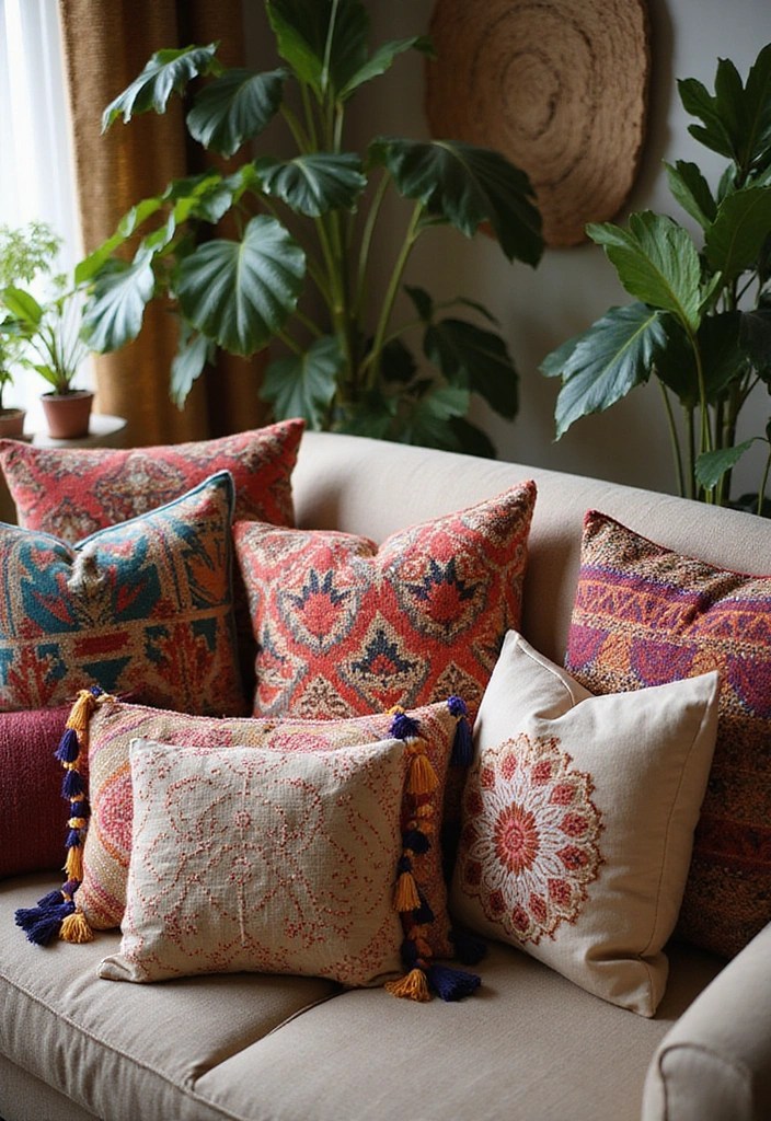 15 Colorful Throw Pillows That Will Instantly Brighten Your Living Space! - 6. Bohemian Vibes