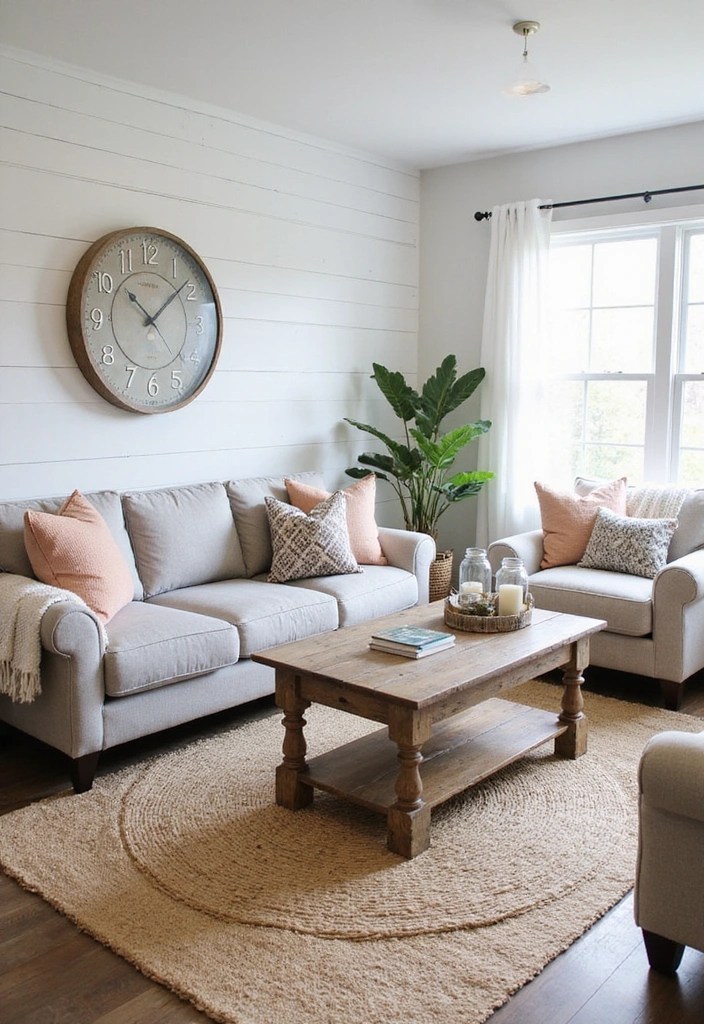 15 Cozy Living Room Aesthetics That'll Make You Never Want to Leave! (You Won't Believe #7!) - 1. Modern Farmhouse Charm