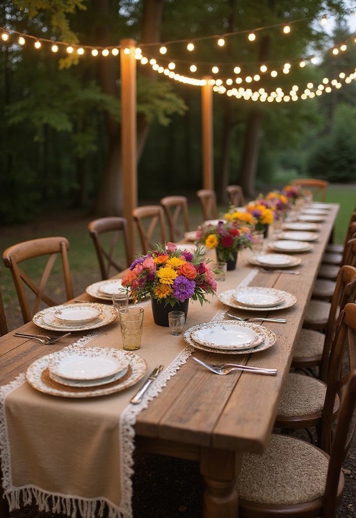 15 Stunning Bohemian Wedding Decor Ideas to Make Your Big Day Unforgettable! - 2. Rustic Wooden Tables