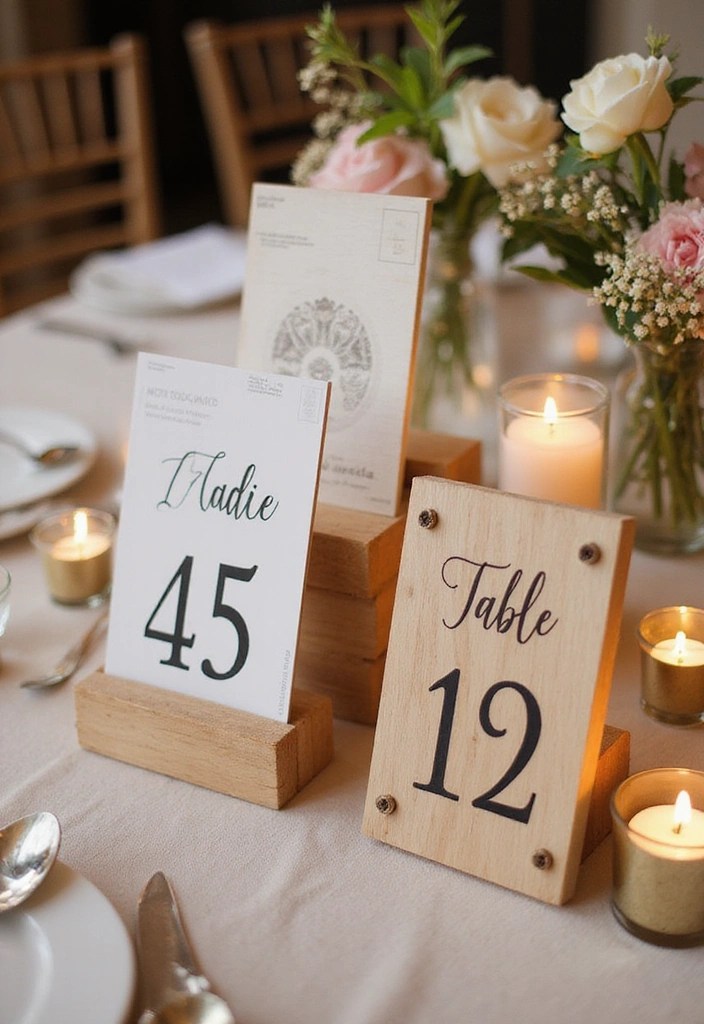 15 Stunning DIY Wedding Crafts That'll Make Your Big Day Unforgettable! - 9. Table Numbers
