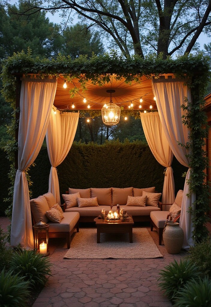 15 Stunning Outdoor Patio Styling Ideas That Will Make You Want to Live Outside! - 10. Chic Canopy or Pergola