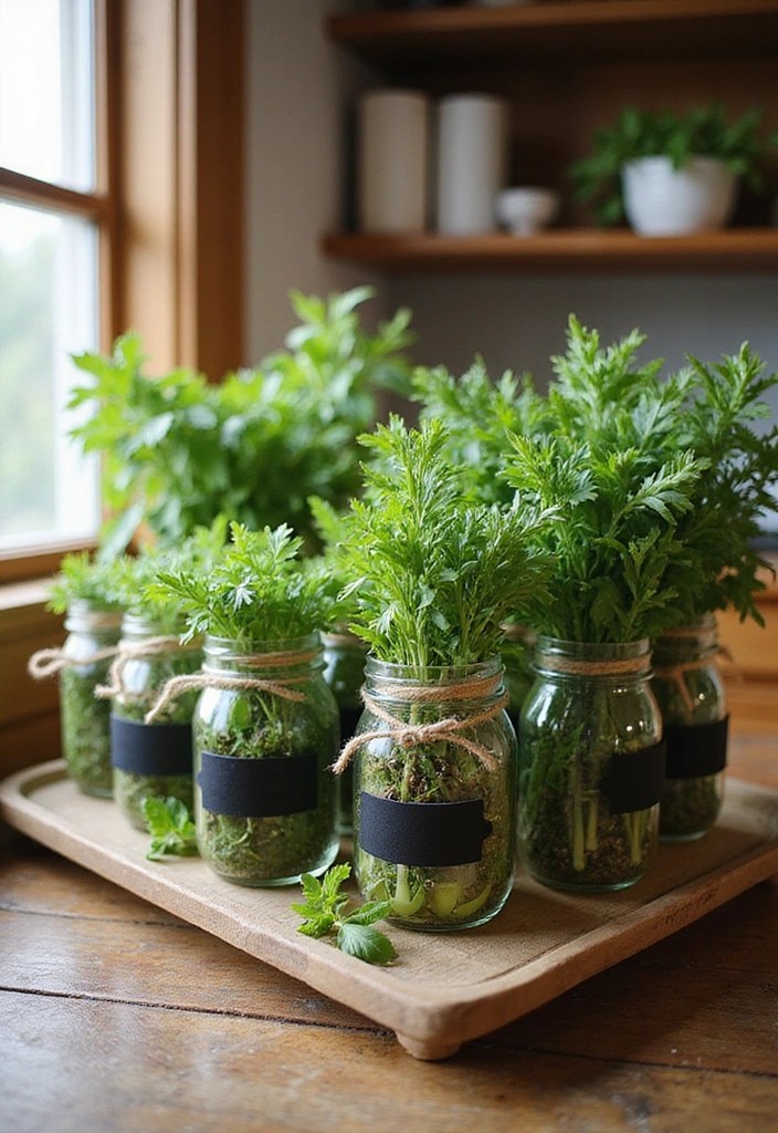 15 Upcycled Home Decor Ideas That Will Transform Your Space (You Won't Believe #8!) - 1. Mason Jar Herb Garden