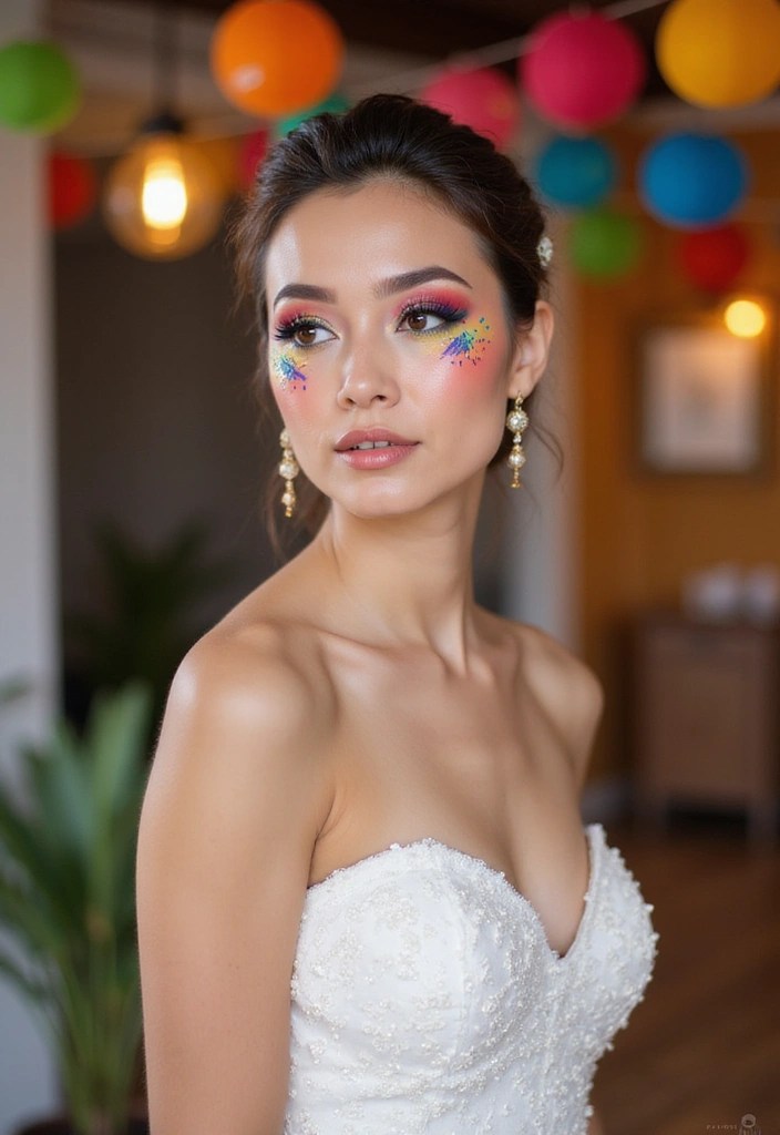 20 Stunning Bridal Makeup Ideas That Will Make You Look Like a Goddess on Your Big Day! - 16. Artistic Flair: Creative Makeup Designs