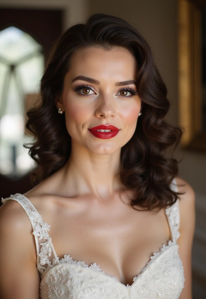 20 Stunning Bridal Makeup Ideas That Will Make You Look Like a Goddess on Your Big Day! - 17. Vintage Glam: Old Hollywood Vibes