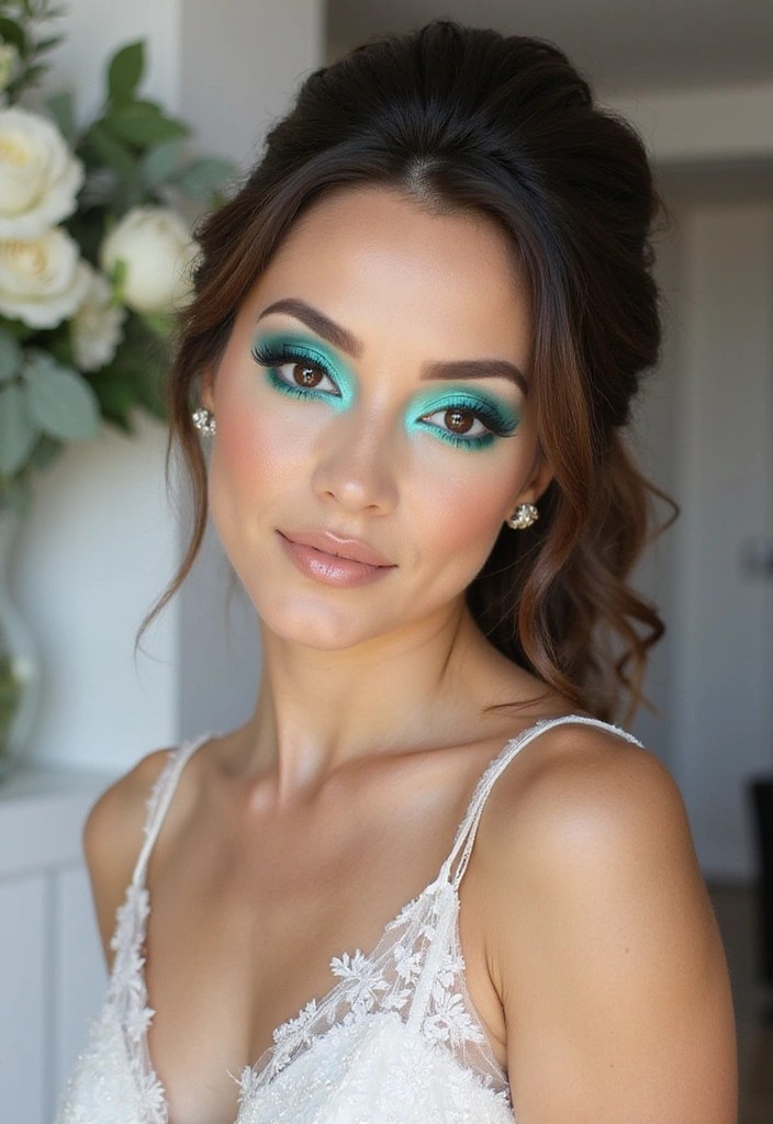 20 Stunning Bridal Makeup Ideas That Will Make You Look Like a Goddess on Your Big Day! - 20. Glamorously Bold: Electric Eyes