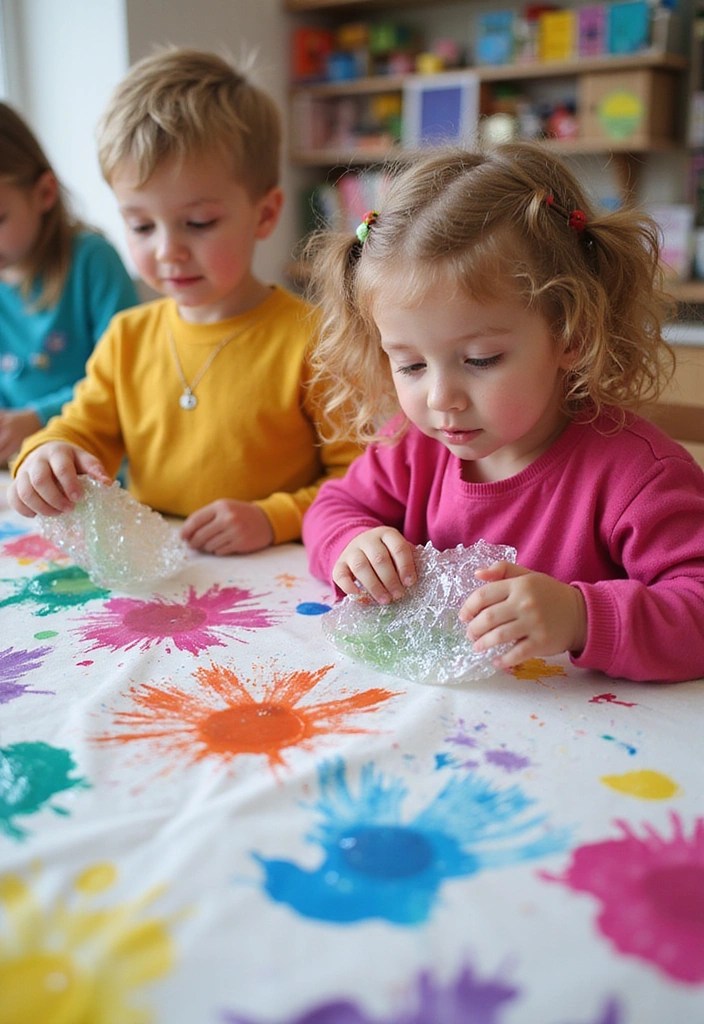25 Mind-Blowing Kids' Art Projects You Can Do with Just Household Items! - 12. Bubble Wrap Printing