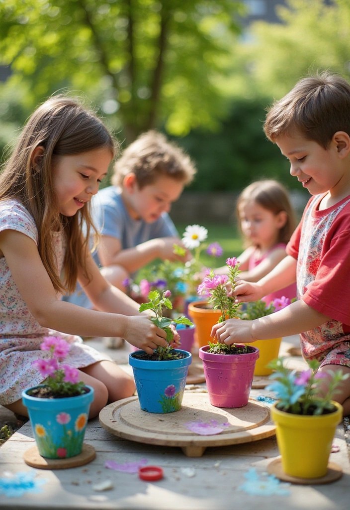 25 Mind-Blowing Kids' Art Projects You Can Do with Just Household Items! - 15. Painted Flower Pots