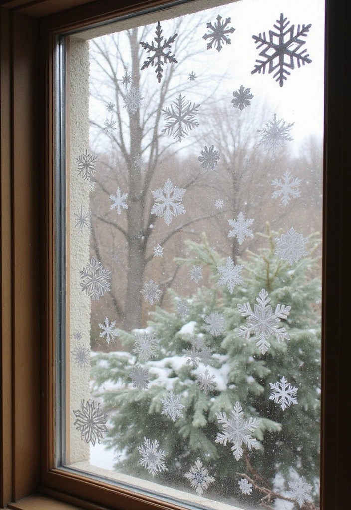 25 Stunning DIY Holiday Decorations to Transform Your Space (You Won't Believe #18!) - 11. Snowflake Window Clings