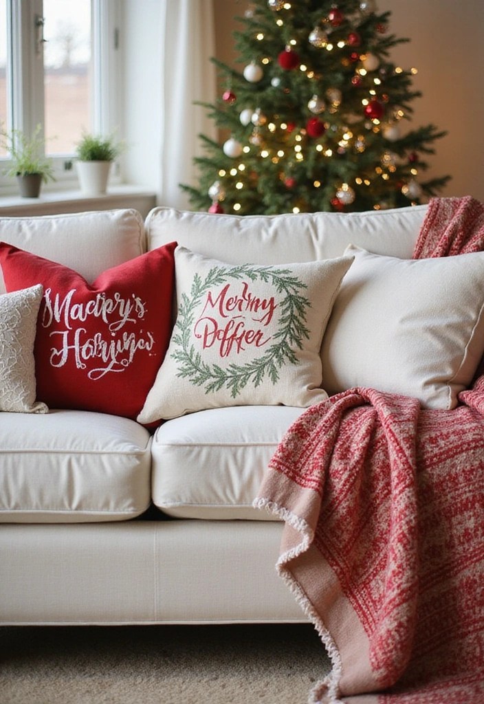 25 Stunning DIY Holiday Decorations to Transform Your Space (You Won't Believe #18!) - 15. Festive Pillow Covers