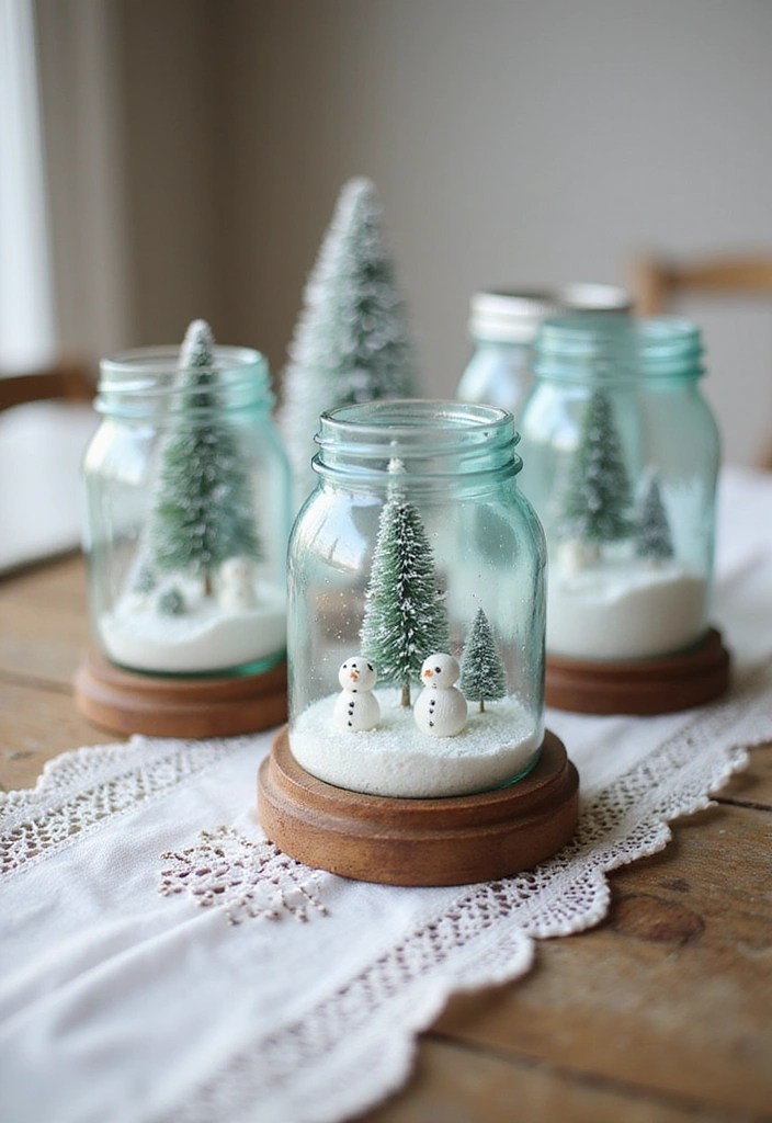 25 Stunning DIY Holiday Decorations to Transform Your Space (You Won't Believe #18!) - 2. Sparkling Mason Jar Snow Globes