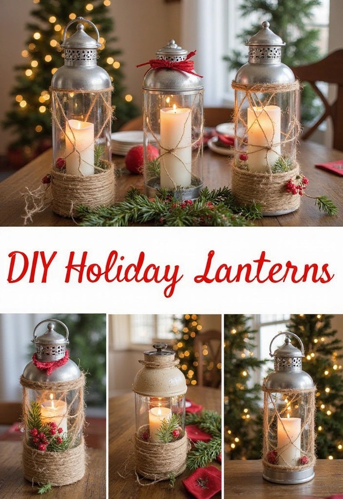 25 Stunning DIY Holiday Decorations to Transform Your Space (You Won't Believe #18!) - 20. DIY Holiday Lanterns