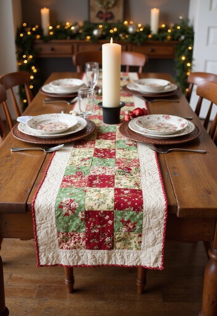 25 Stunning DIY Holiday Decorations to Transform Your Space (You Won't Believe #18!) - 5. Quilted Holiday Table Runner